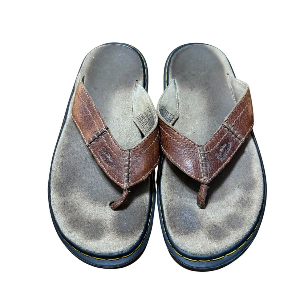 Dr. Martens Mens Brown Leather Thong Sandals Size 9